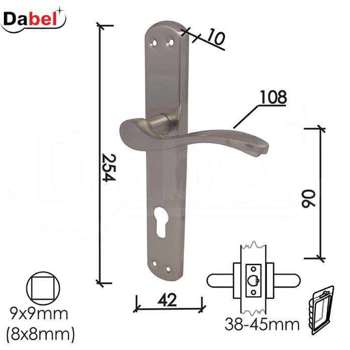 Slika Kvaka štit Jelena 8x8/90mm cilin.(0101096)